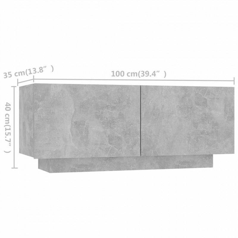 Szafka TV z oświetleniem LED, szarość betonu, 180x35x40 cm