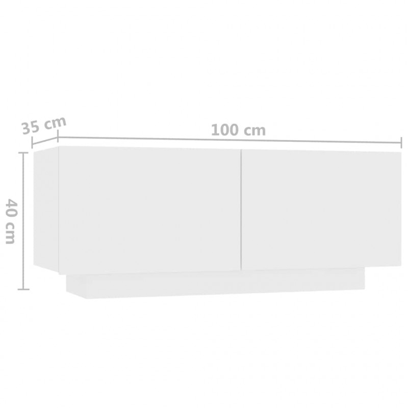 Szafka pod TV z oświetleniem LED, biała, 300x35x40 cm