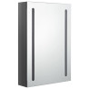 Szafka łazienkowa z lustrem i LED, lśniąca szarość, 50x13x70 cm
