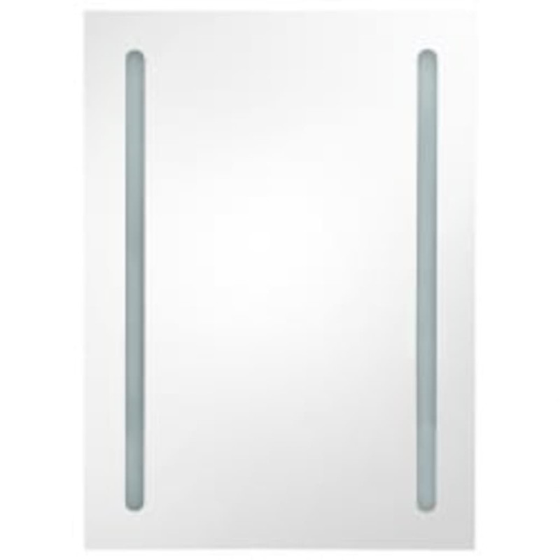 Szafka łazienkowa z lustrem i LED, lśniąca szarość, 50x13x70 cm