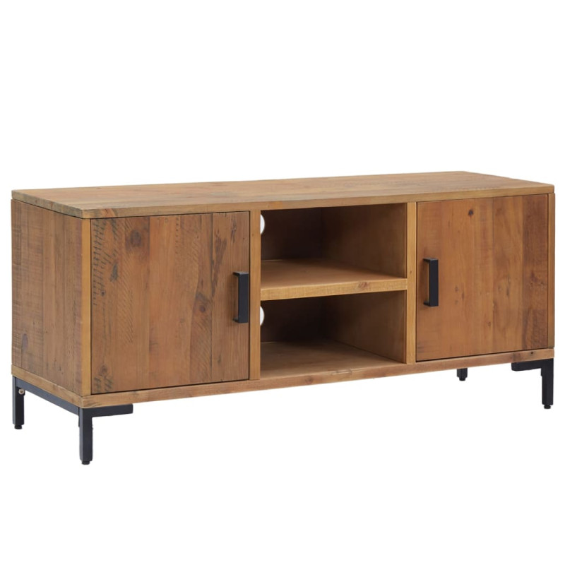 Szafka pod telewizor, brązowa, 110x35x48 cm, drewno sosnowe