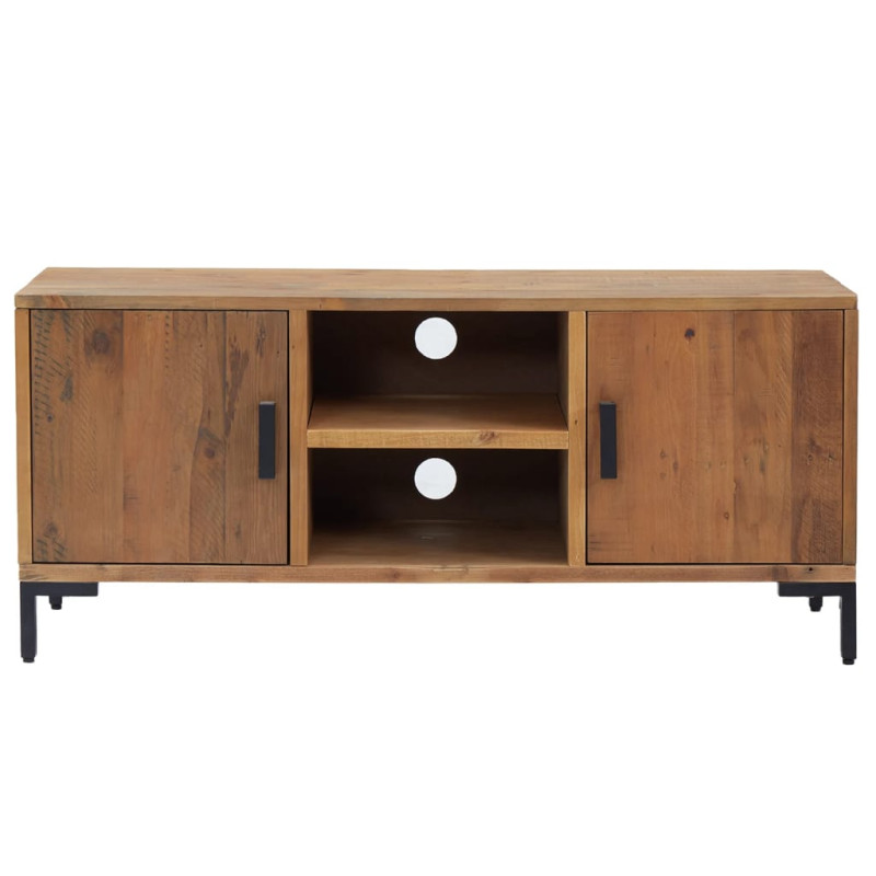 Szafka pod telewizor, brązowa, 110x35x48 cm, drewno sosnowe