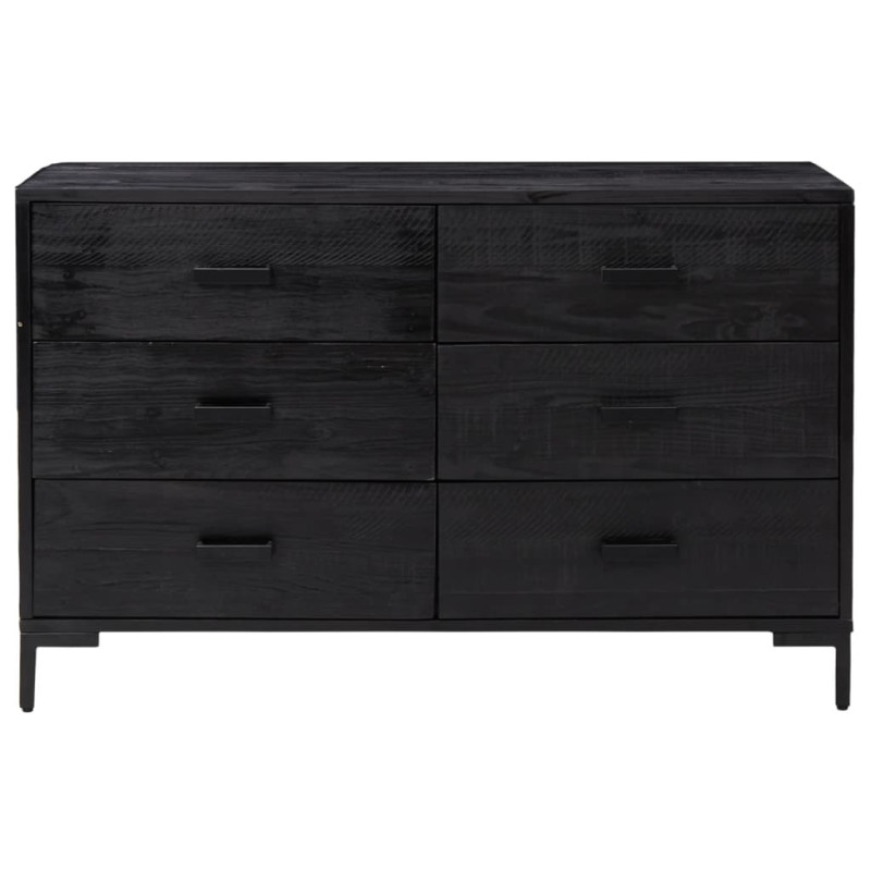 Szafka, czarna, 110x35x70 cm, lite drewno sosnowe