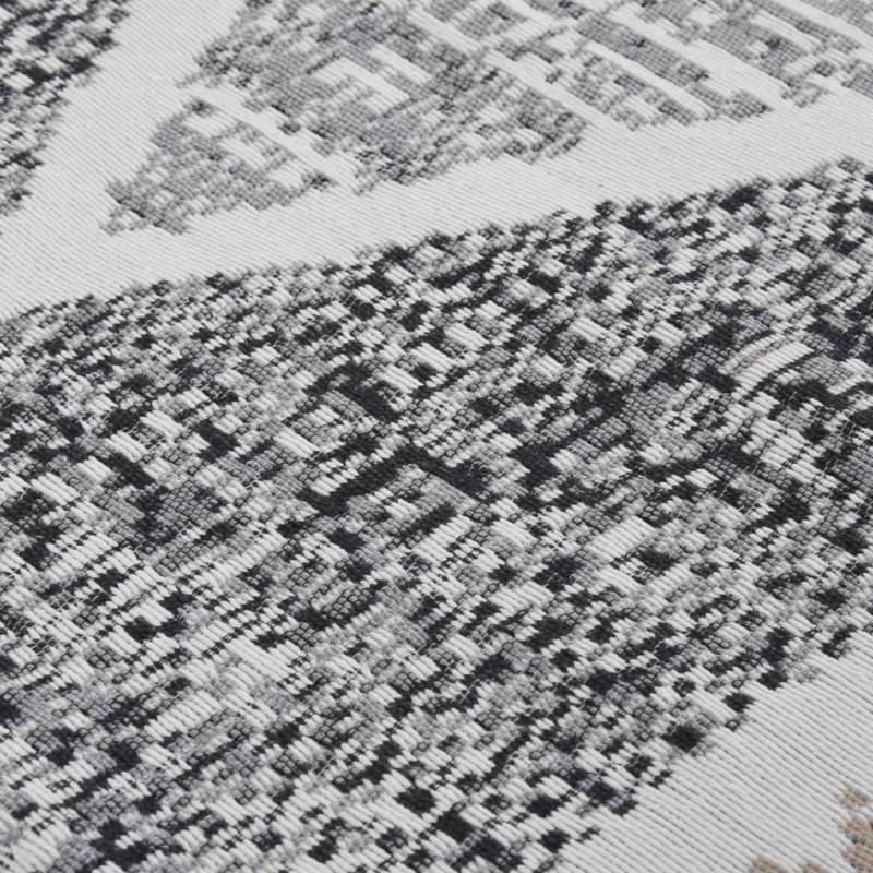 Dywan, czarno-szary, 160x230 cm, bawełniany