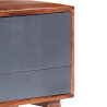 Szafka pod TV, szara, 140x30x45 cm, lite drewno
