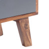 Szafka pod TV, szara, 140x30x45 cm, lite drewno