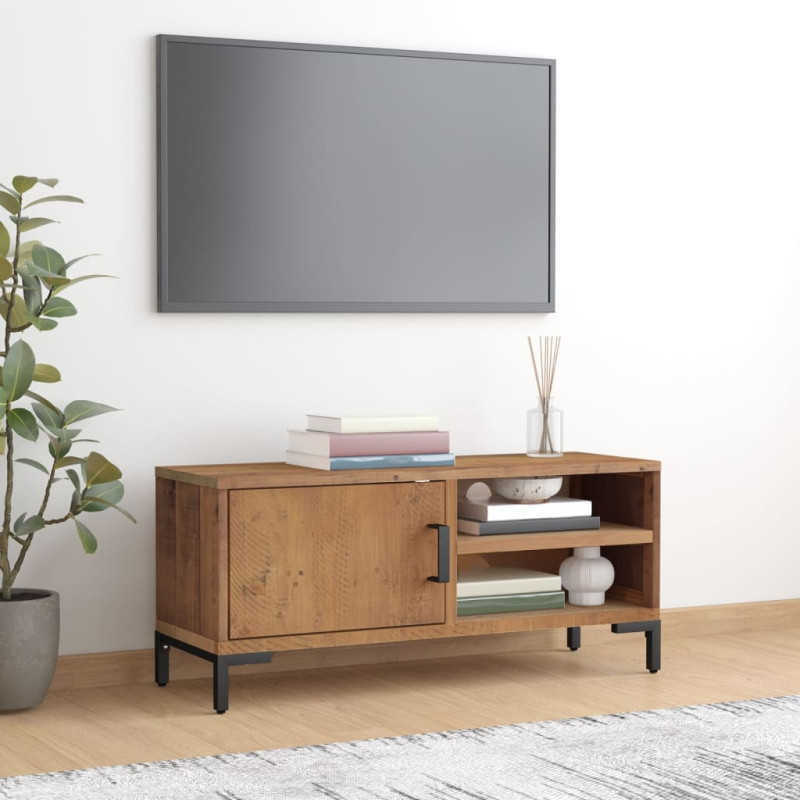 Szafka pod telewizor, brązowa, 90x30x40 cm, drewno sosnowe