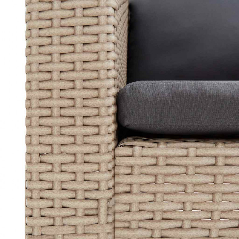 3-osobowa sofa ogrodowa z poduszkami, rattan PE, beż