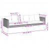 3-osobowa sofa ogrodowa z poduszkami, rattan PE, czarny