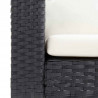 Pojedyncza sofa ogrodowa z poduszkami, rattan PE, czarny