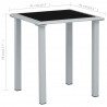 Leżaki ze stolikiem, 2 szt., aluminium, czarne