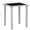 Leżaki ze stolikiem, 2 szt., aluminium, kremowe