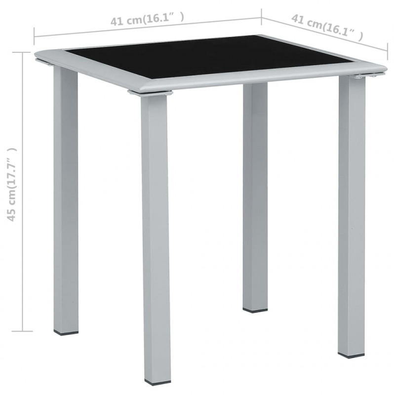Leżaki ze stolikiem, 2 szt., aluminium, kolor taupe
