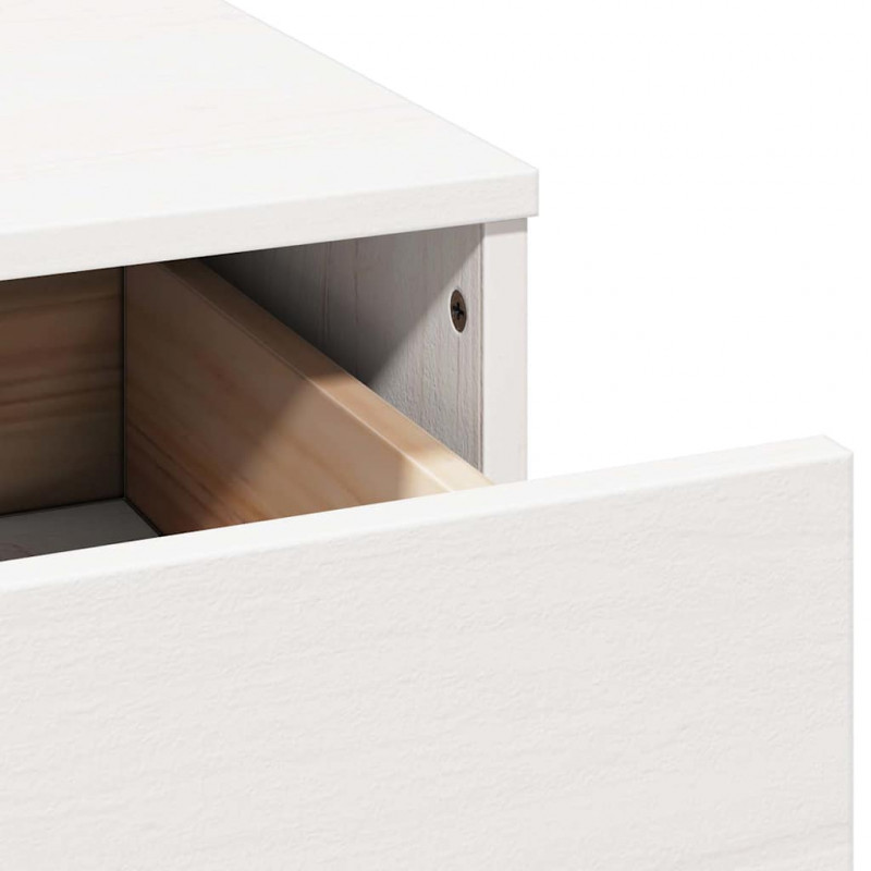 Toaletka z LED, vit, lite drewno sosnowe