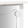 Toaletka z LED, vit, lite drewno sosnowe