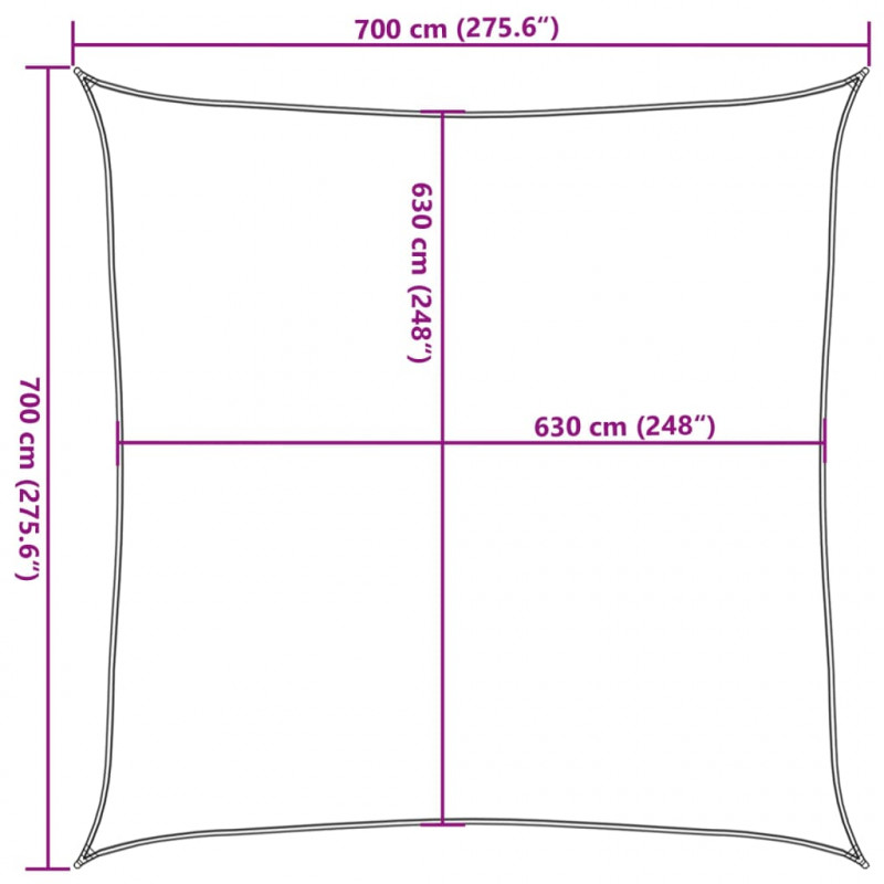 Żagiel przeciwsłoneczny, 160 g/m², beżowy, 2x2,5 m, HDPE