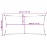 Żagiel przeciwsłoneczny, 160 g/m², beżowy, 2,5x5 m, HDPE