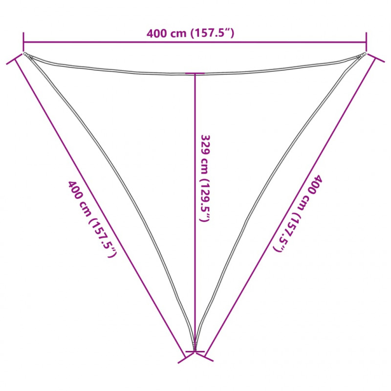 Żagiel przeciwsłoneczny, 160 g/m², beżowy, 4x4x4 m, HDPE