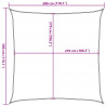 Żagiel przeciwsłoneczny, 160 g/m², kolor taupe, 3x3 m, HDPE