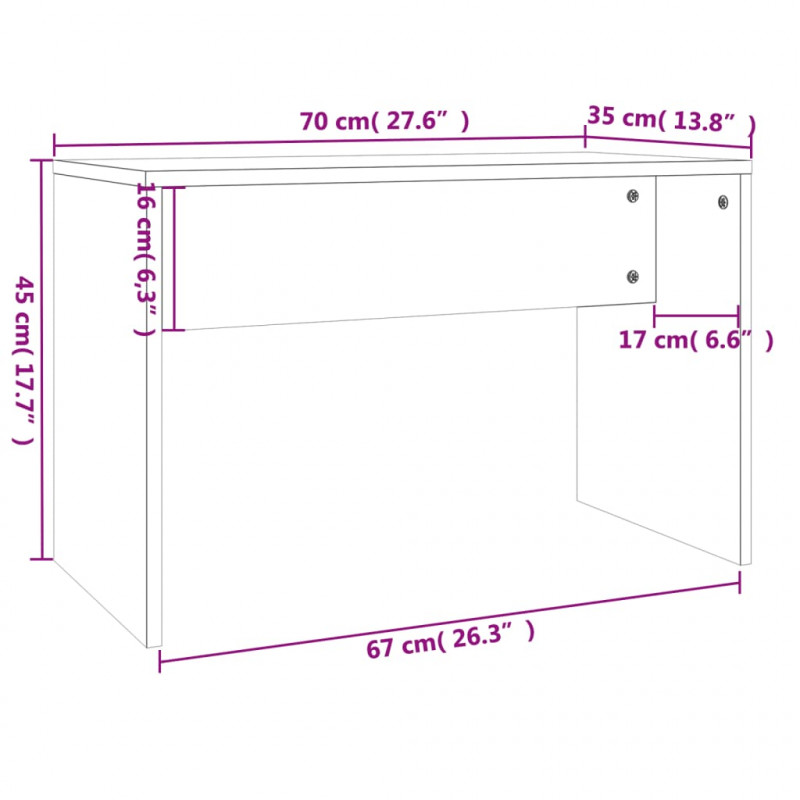 Zestaw z toaletką i oświetleniem LED, brązowy dąb