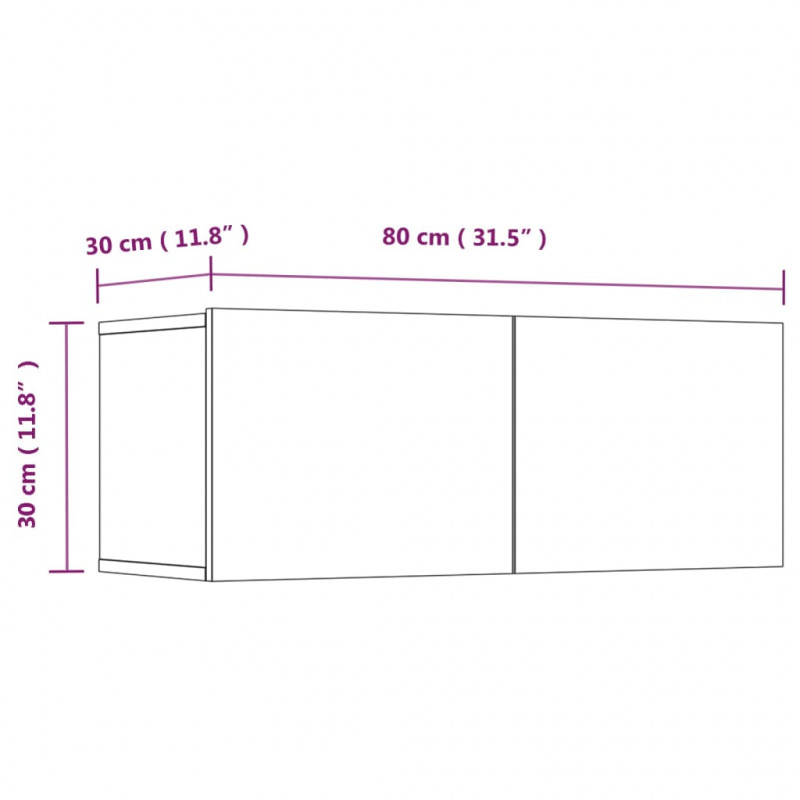 Zestaw 4 szafek telewizyjnych, biały