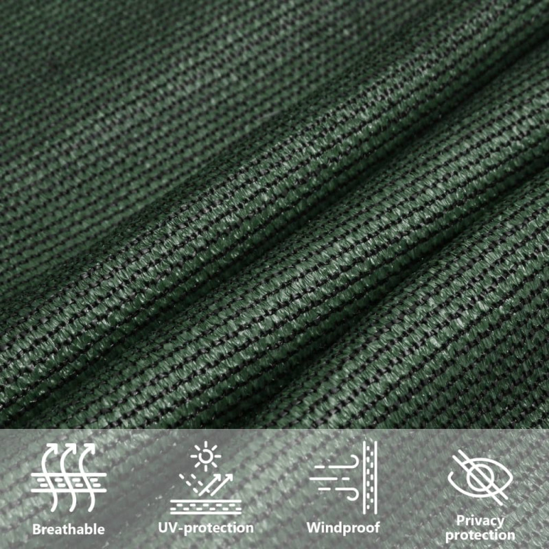 Żagiel przeciwsłoneczny, 160 g/m², ciemnozielony, 6x7 m, HDPE