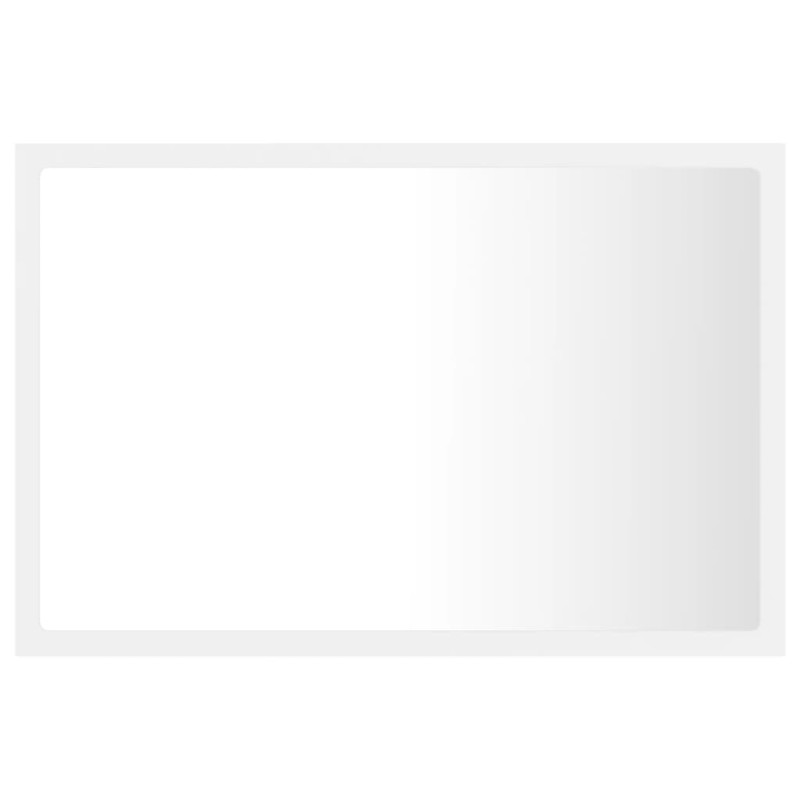 Lustro łazienkowe z LED, białe, 60x8,5x37 cm, akryl