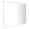 Lustro łazienkowe z LED, białe, 60x8,5x37 cm, akryl