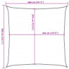 Żagiel przeciwsłoneczny, 160 g/m², czerwony, 3,6x3,6 m, HDPE