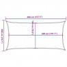 Żagiel przeciwsłoneczny, 160 g/m², czerwony, 2x4 m, HDPE