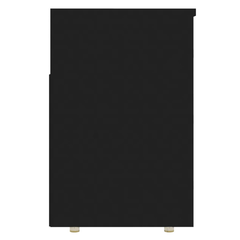 Ławka z miejscem na buty, czarna, 105x30x45 cm