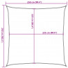 Żagiel przeciwsłoneczny, 160 g/m², brązowy, 2,5x2,5 m, HDPE