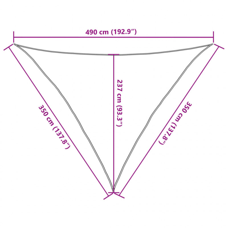 Żagiel przeciwsłoneczny, 160 g/m², brązowy, 3,5x3,5x4,9 m, HDPE