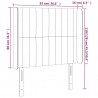 Zagłówek uszak, jasnoszary, 93x16x118/128 cm, aksamit