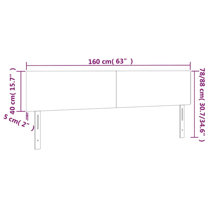 Zagłówek do łóżka z LED, ciemnozielony, 160x5x78/88 cm, aksamit