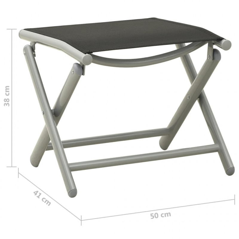 3-cz. zestaw mebli do ogrodu, textilene, aluminium, srebrny