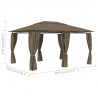 Namiot ogrodowy z zasłonami, 4 x 3 m, taupe, 180 g/m²