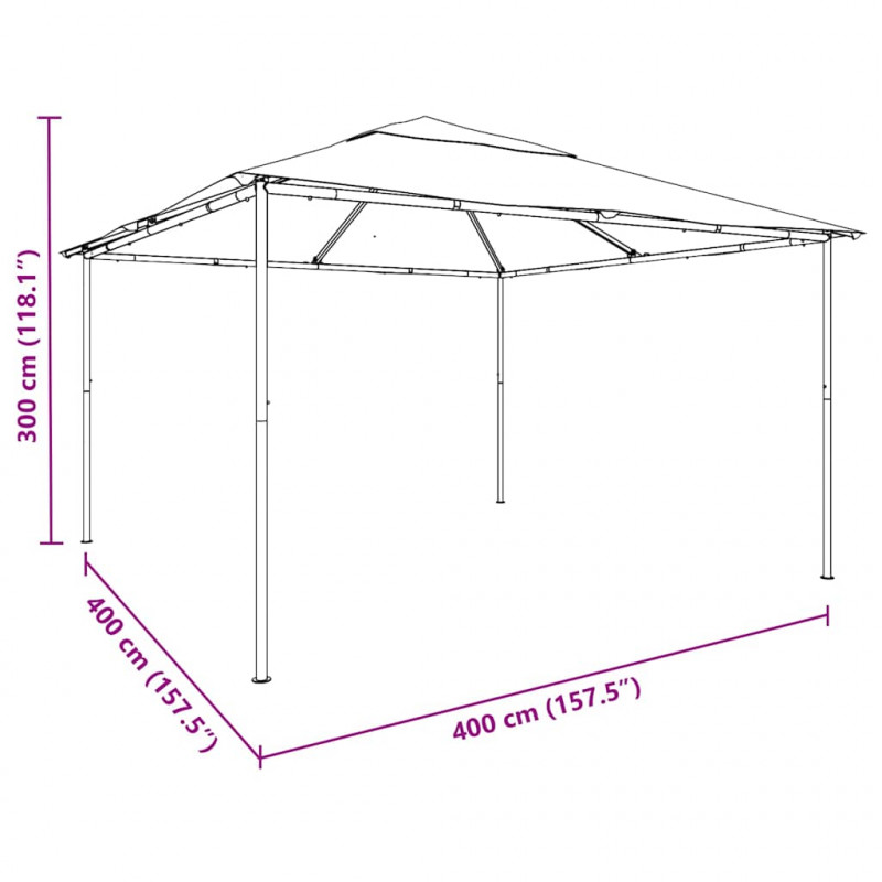 Altana, 4 x 4 x 3 m, antracytowa, 180 g/m²