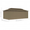 Altana z zasłonami, 600x298x270 cm, kolor taupe, 180 g/m²