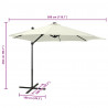 Parasol wiszący z lampkami LED i słupkiem, 300 cm, piaskowy