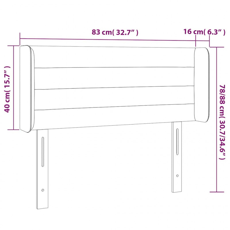 Zagłówek do łóżka z LED, ciemnozielony, 83x16x78/88 cm, aksamit