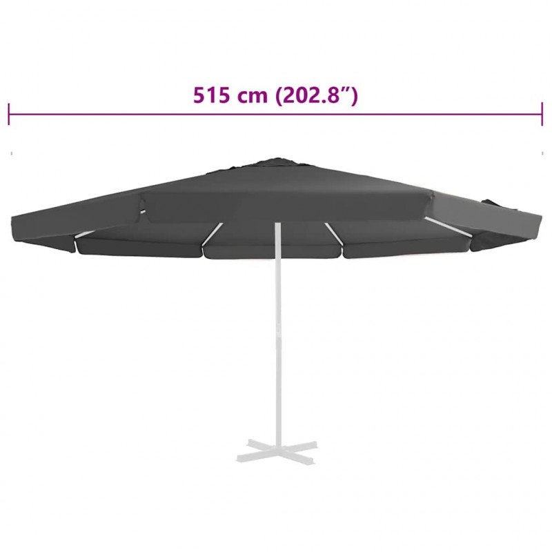 Pokrycie do parasola ogrodowego, antracytowe, 500 cm