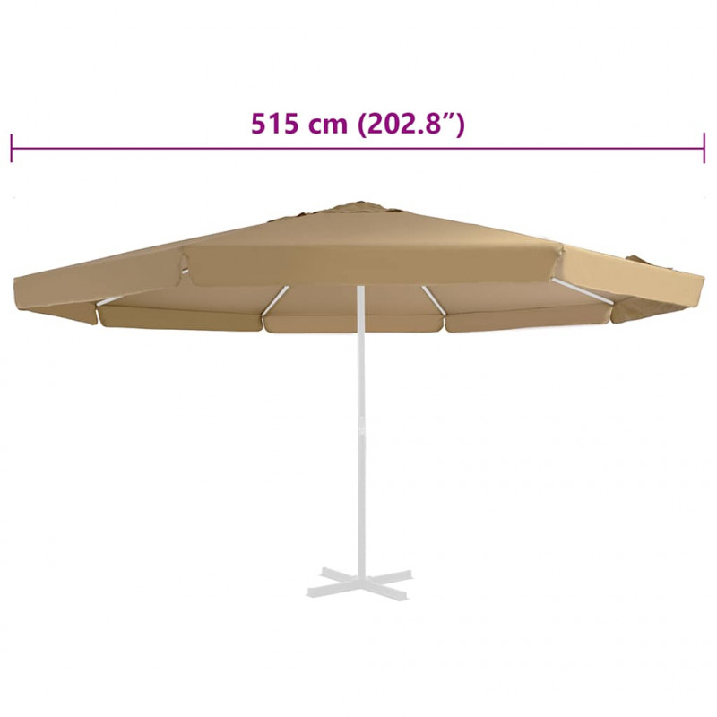 Pokrycie do parasola ogrodowego, kolor taupe, 500 cm