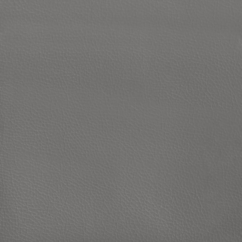 Rama łóżka z zagłówkiem, szara, 140x190 cm, sztuczna skóra