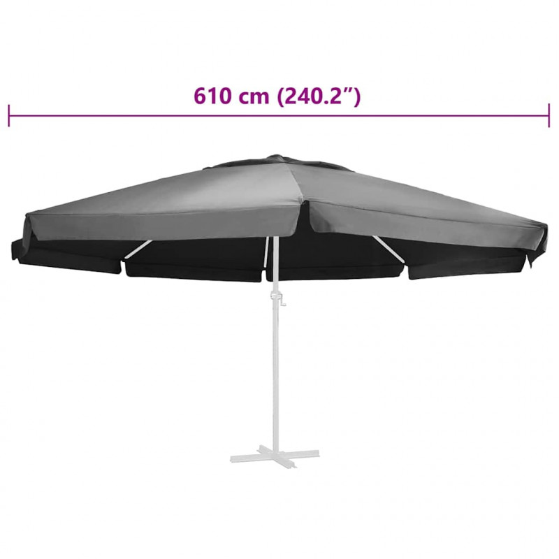 Pokrycie do parasola ogrodowego, antracytowe, 600 cm
