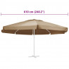 Pokrycie do parasola ogrodowego, kolor taupe, 600 cm