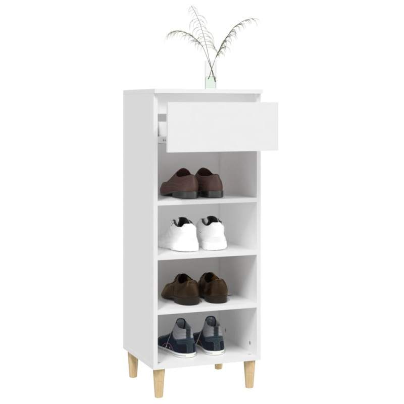 Szafka na buty, biały, 40x36x105 cm, materiał drewnopochodny