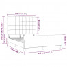 Rama łóżka bez materaca, jasnoszara, 140x200 cm, aksamitna