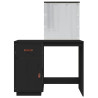 Toaletka z LED, czarna, 95x50x133,5 cm, lite drewno sosnowe