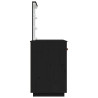 Toaletka z LED, czarna, 95x50x133,5 cm, lite drewno sosnowe